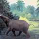 Reconstrucción artística de un Gomphoterium angustidens, otro miembro de esta familia de mamíferos prehistóricos.